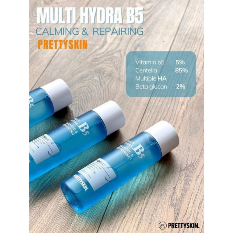 [Giảm giá cho khách hàng mới] Nước Hoa Hồng PrettySkin Multi Hydra B5 Calming & Repairing Toner Phục Hồi Dưỡng Trắng 6