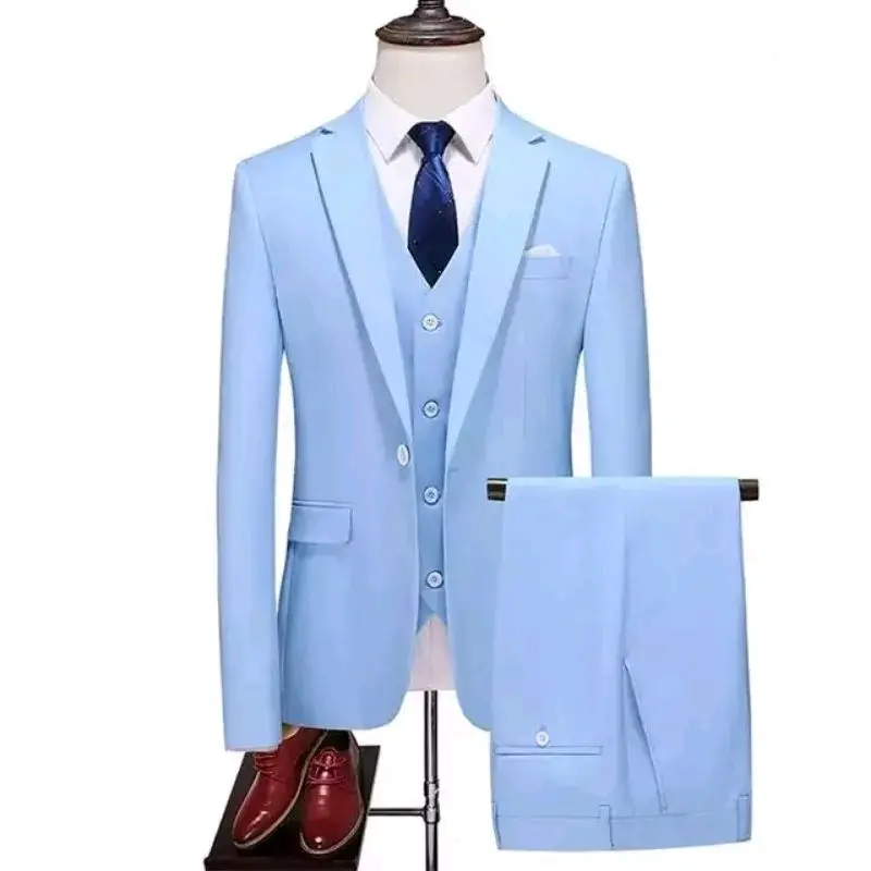 Setelan 3 in 1 Jas Formal Pria / Set Jas Celana Rompi Pria Setrip 4