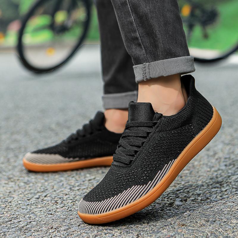 Slip-On Wide Foot Shoes Men's Casual Shoes Breathable Flyknit Shoes Fitness…