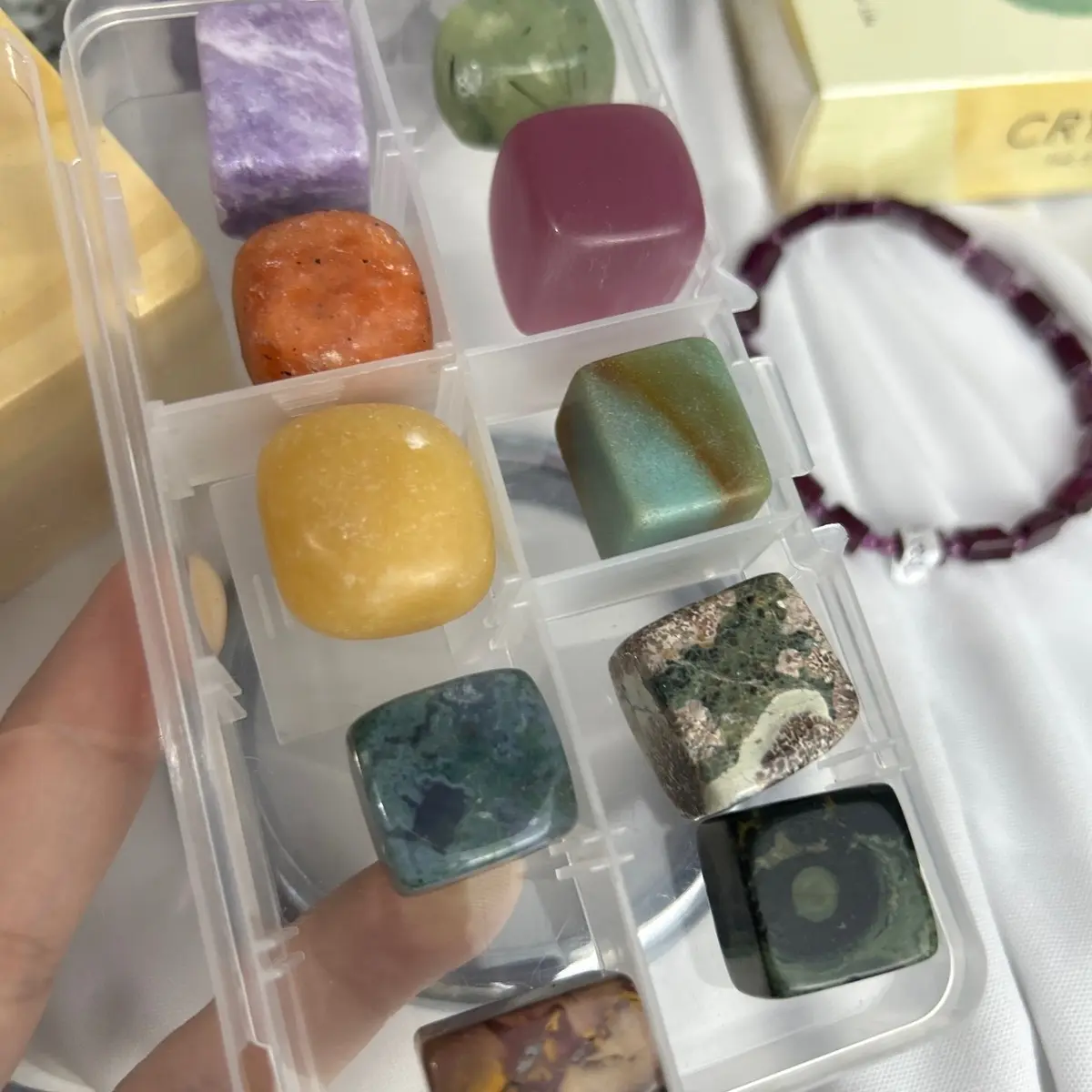 Tumble Crystal Fortune Carving Cube