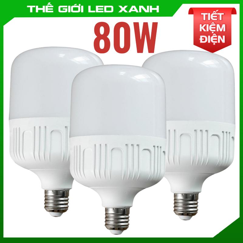 Bộ 3 bóng đèn led 80W siêu sáng,tiết kiệm điện,Bảo hành 12 tháng
