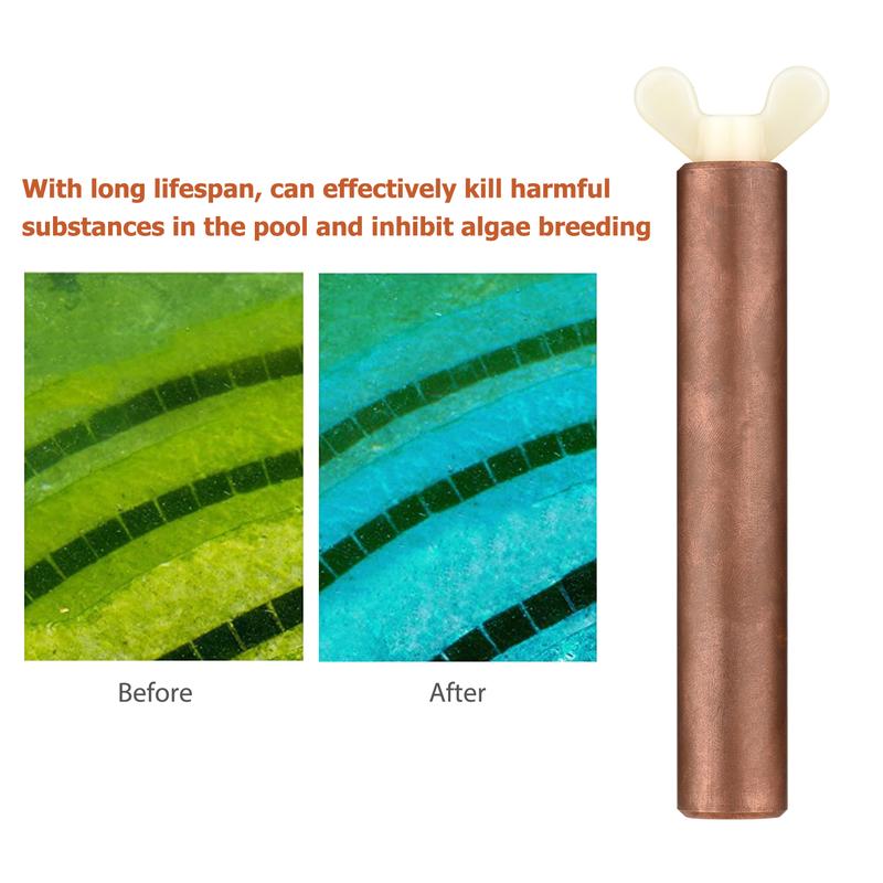 Copper Anode Rod Replacement for Solar Power Swimming Pool Purifier Solar Pool Ionizer Water Algae Inhibition Chlorine-Free Water Processor 2