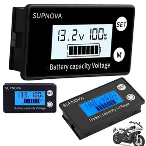 SUPNOVA Indikator Kapasitas Baterai Voltmeter 100V - Praktis dan Informatif, Layar Digital