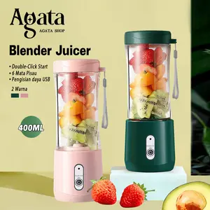 Blender Jus Portable Mini Juicer 400ML Juicer Cup 6 Mata Pisau USB Electric Blender