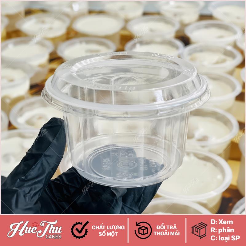 Hộp đựng rau câu Bông Mai 50 cái có nắp hũ nhựa làm bánh da lợn đựng tàu hủ singapore panna cotta rau câu ly