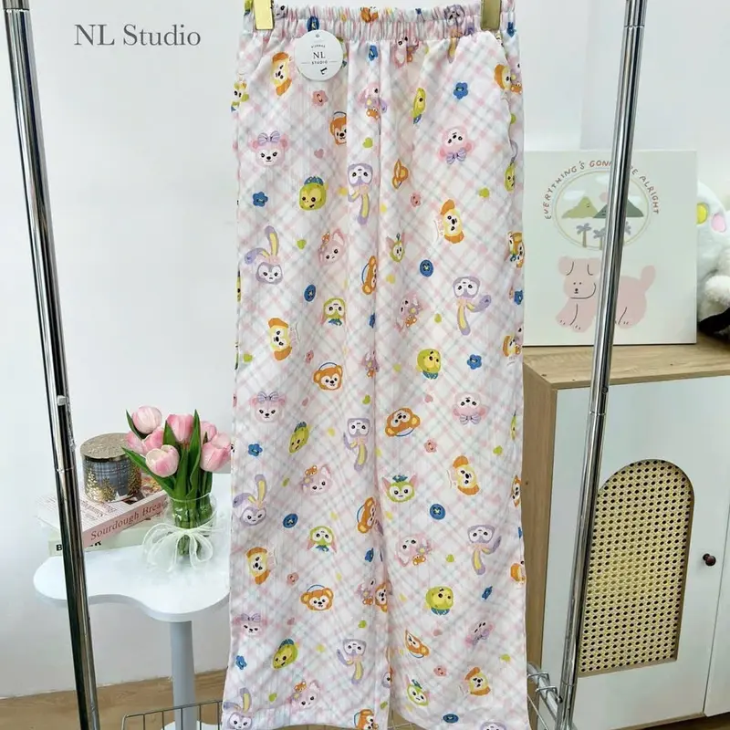 [XẢ HÀNG] Quần suông chất đũi gân hoạ tiết dễ thương 40-60kg 1