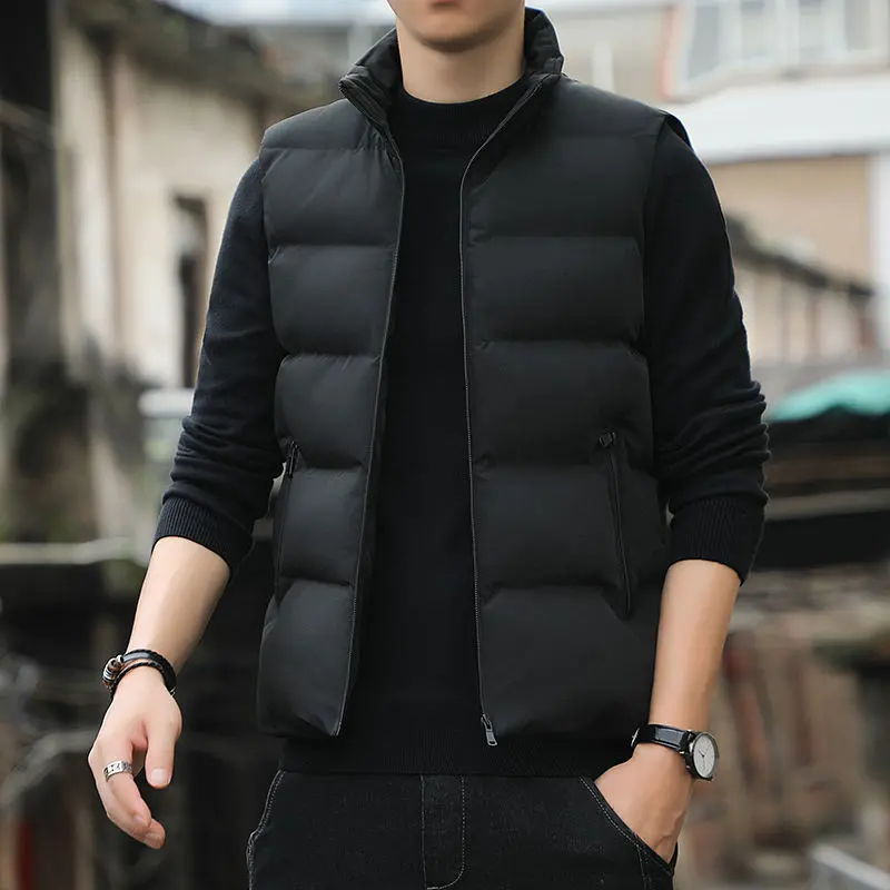 Áo Vest Độn Bông, Áo Khoác Nam Mùa Thu Và Mùa Đông, Cỡ Lớn, Thiết Kế Thời Trang Thanh Niên, Không Tay, Áo Mặc Bên Ngoài, Thích Hợp Cho Nam Giới 0