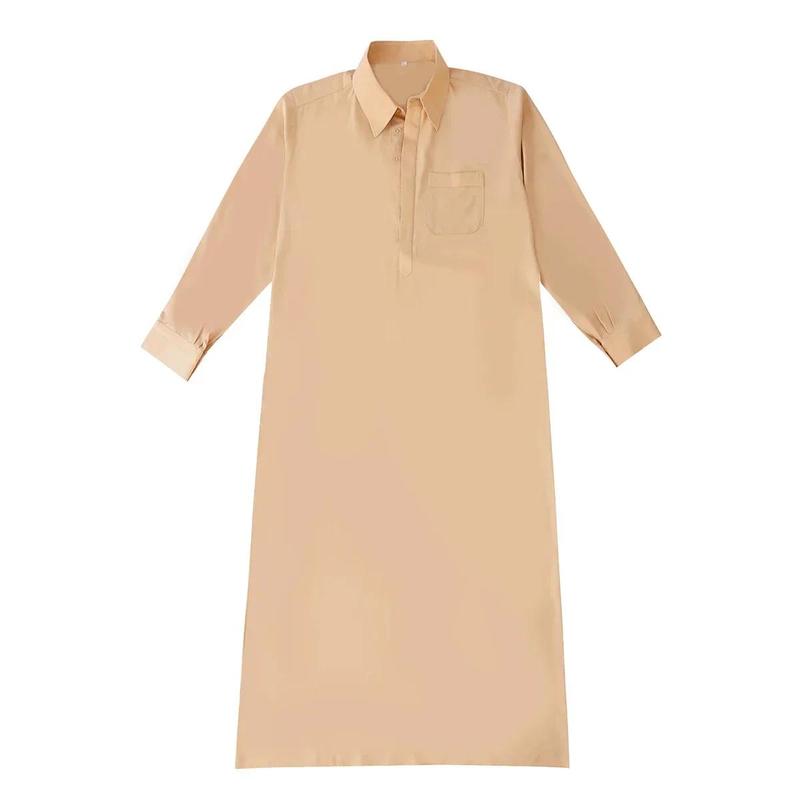 Product Introduction of Ramadan Arabic Muslim Men Clothing Abaya Islam Saudi Arabia Modest Robe 3