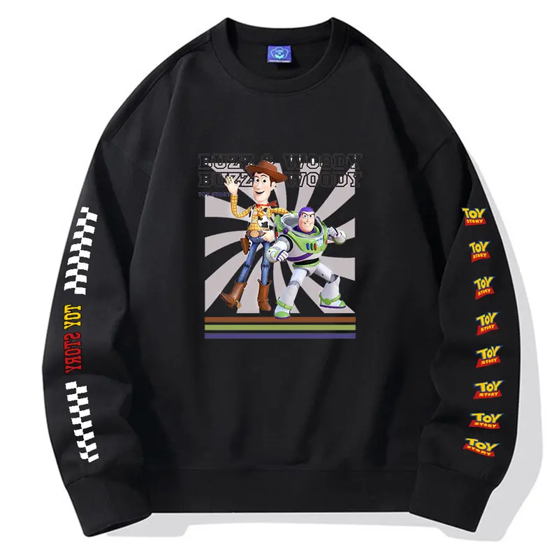 Sweater Unisex Buzz&woody sweater Keren size L-XXL crewneck Oversize sablon DTF motif Warna hitam  fleece tangan  panjang  keren Distro 0