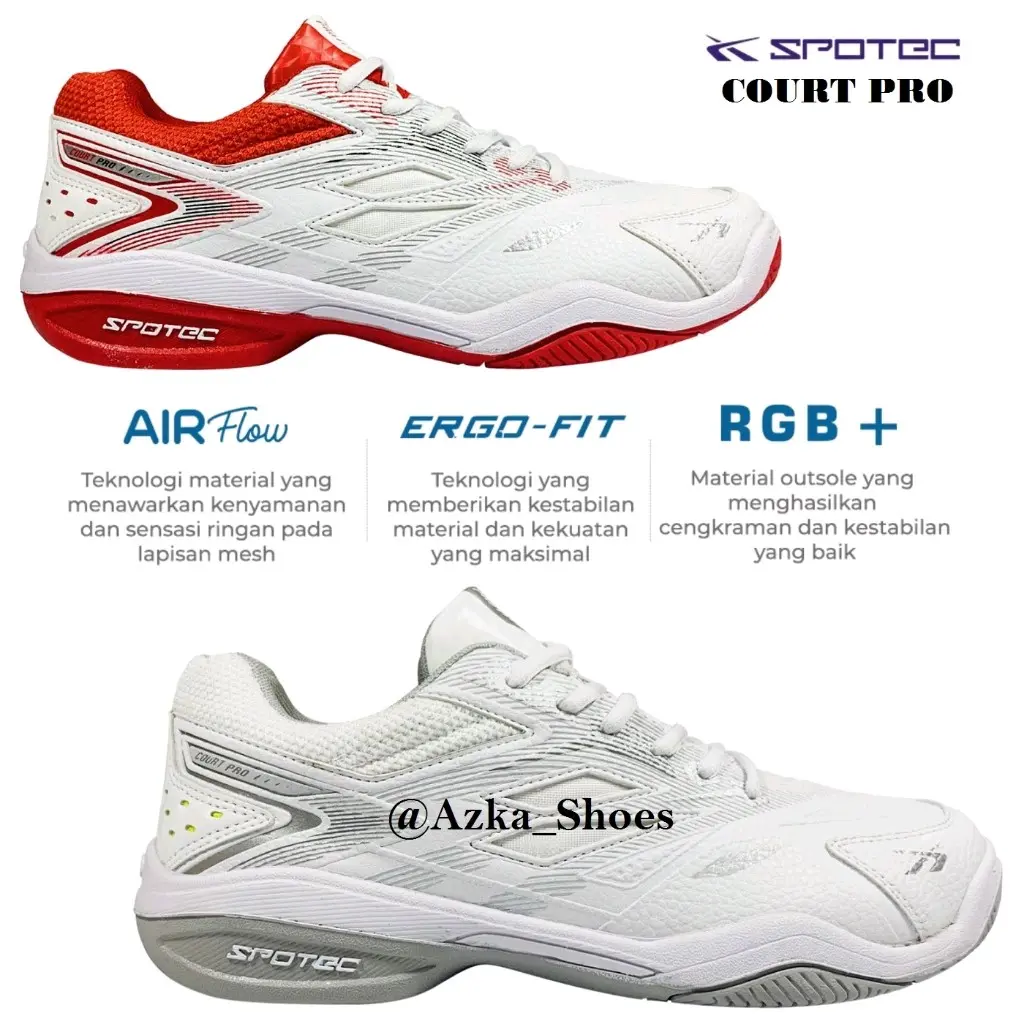 SPOTEC COURT PRO | Sepatu Tenis | Sepatu Badminton | Sepatu Original Uniseks