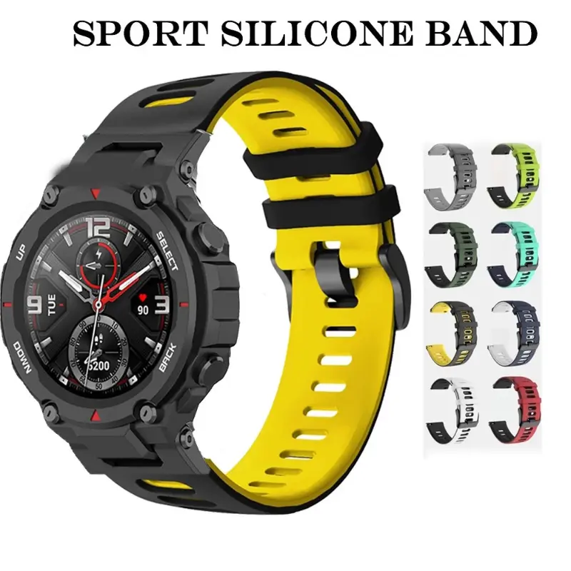 สายนาฬิกาซิลิโคนนิ่ม, สำหรับ Huami Amazfit T-Rex สมาร์ทวอทช์, สร้อยข้อมือกีฬา, สำหรับ Xiaomi Amazfit T-Rex T Rex Pro Correa, สายรัดข้อมือ, แบรนด์ LI
