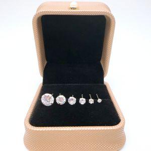 Khuyên tai bạc nụ đá Bạc Thanh Thủy lấp lánh nhỏ xinh bông tai bạc nam nữ nụ đá tròn Cucbic Zirconia size 2.5-8 li 6