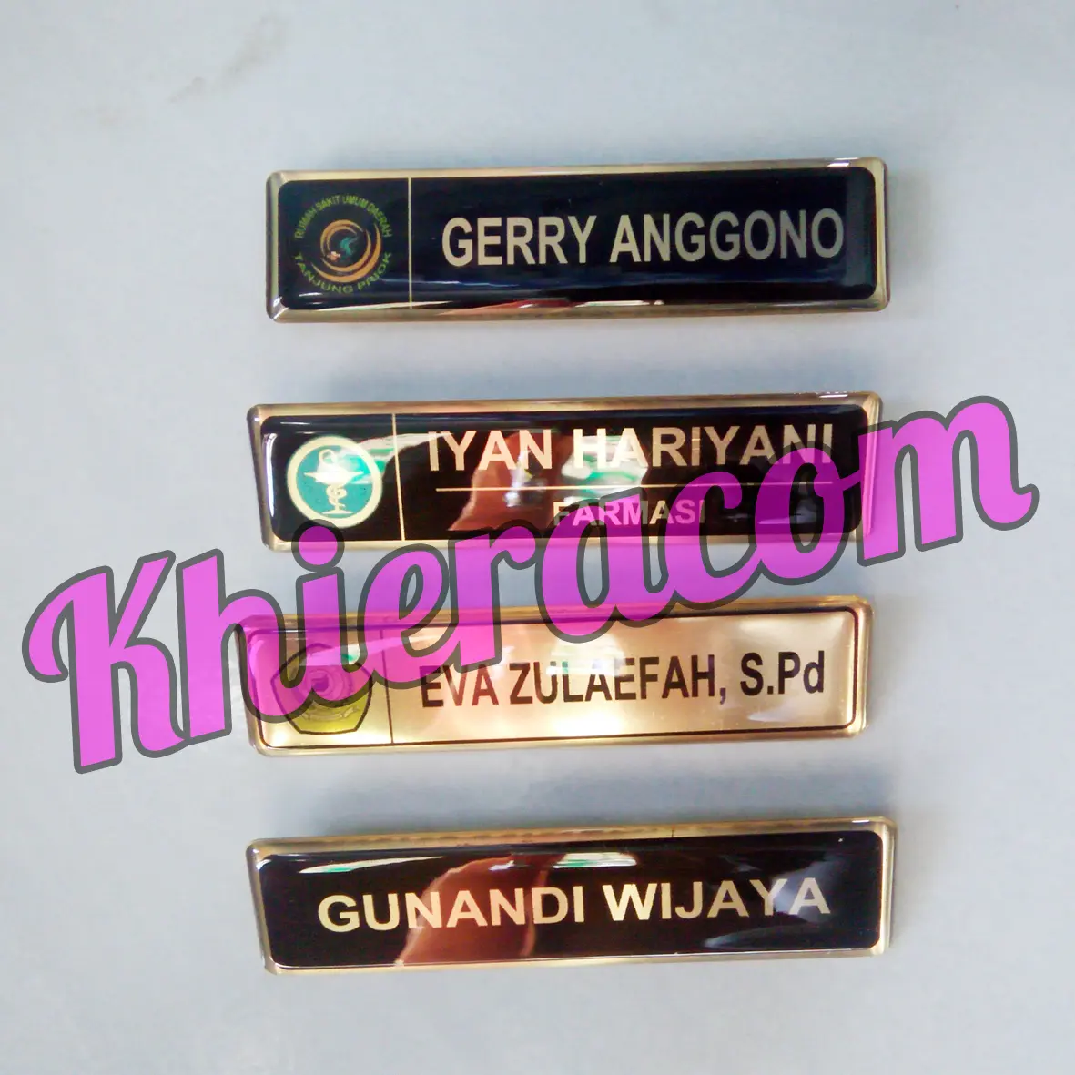 Papan Nama Dada Kuningan Name Tag Kuningan