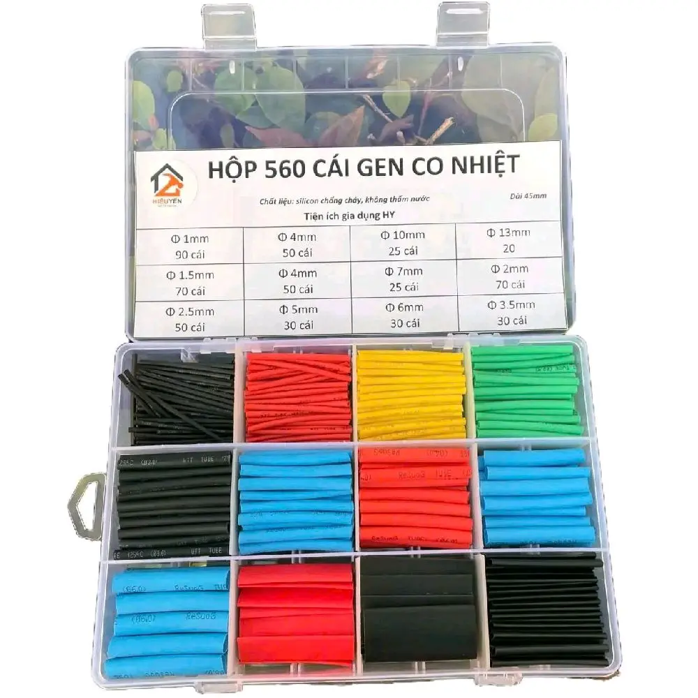 Hộp gen co nhiệt 560 chiếc, cách điện, chống cháy, thẩm mỹ