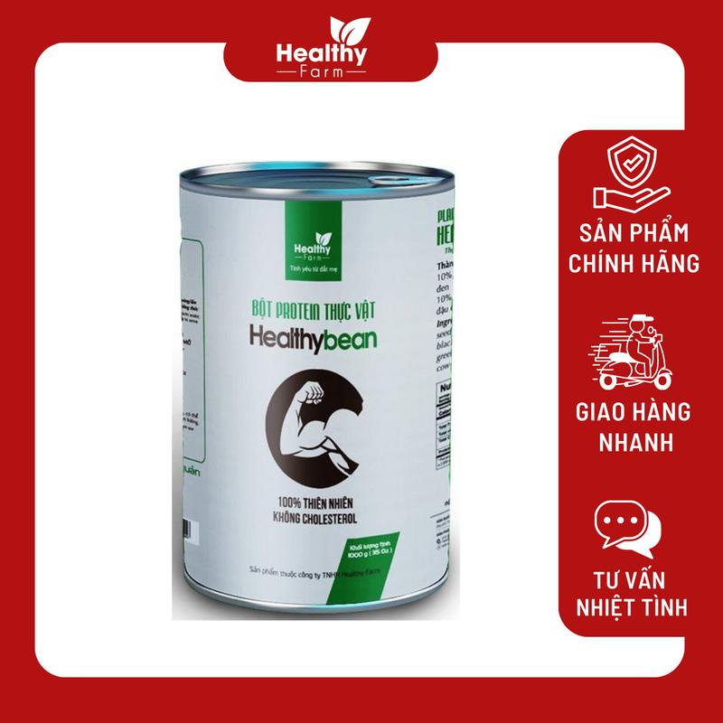 Bột Protein Thực Vật Healthy Bean Tâp gym ,Chơi Thể Thao Nam Nữ Lon 1kg 33 lần dùng