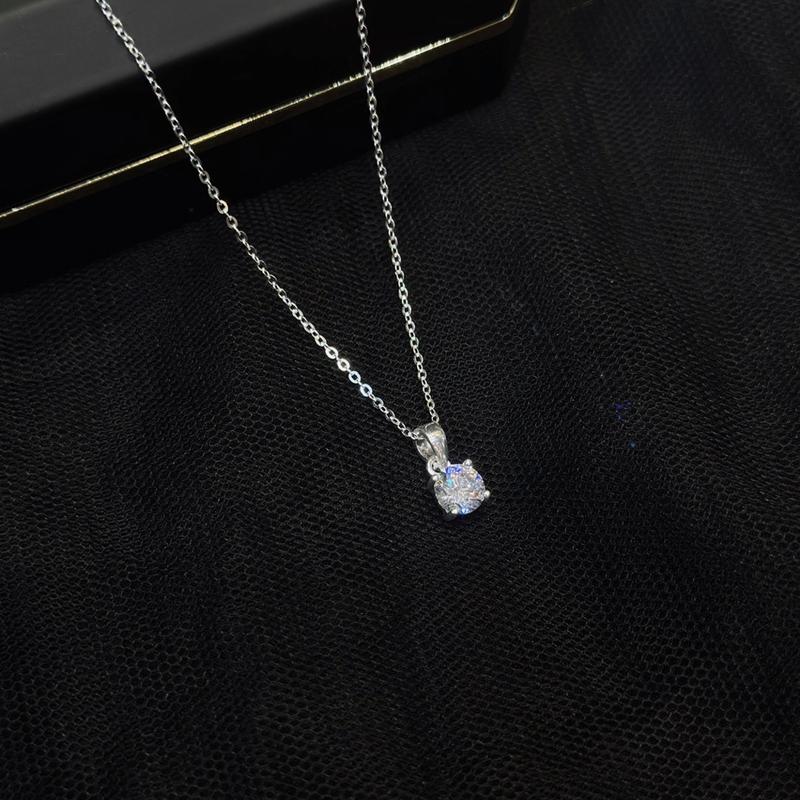 Trang Sức Dây Chuyền Bạc Ý Chữ Cong Phối Mặt Hột 6li X.o.à.n Nam Mỹ (P75) KHÔNG XI