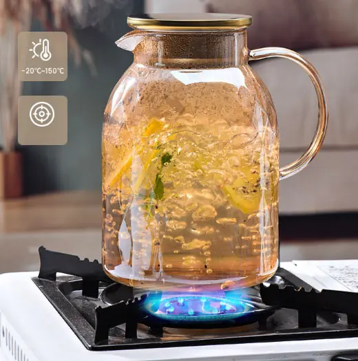 [COD] ZAVANESE TEKO KACA 1,4 L & 1,8 L DIAMOND GOLD TUTUP STAINLESS STEEL TEA POT SET - 069