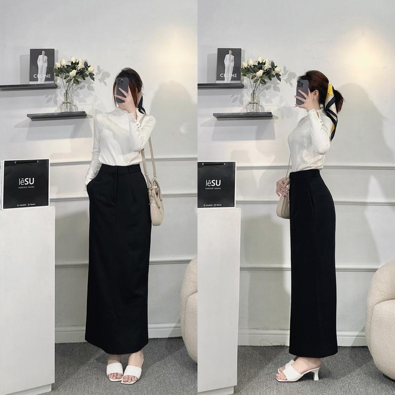 Chân váy tây maxi xẻ sau cài khuy LE.SU 1