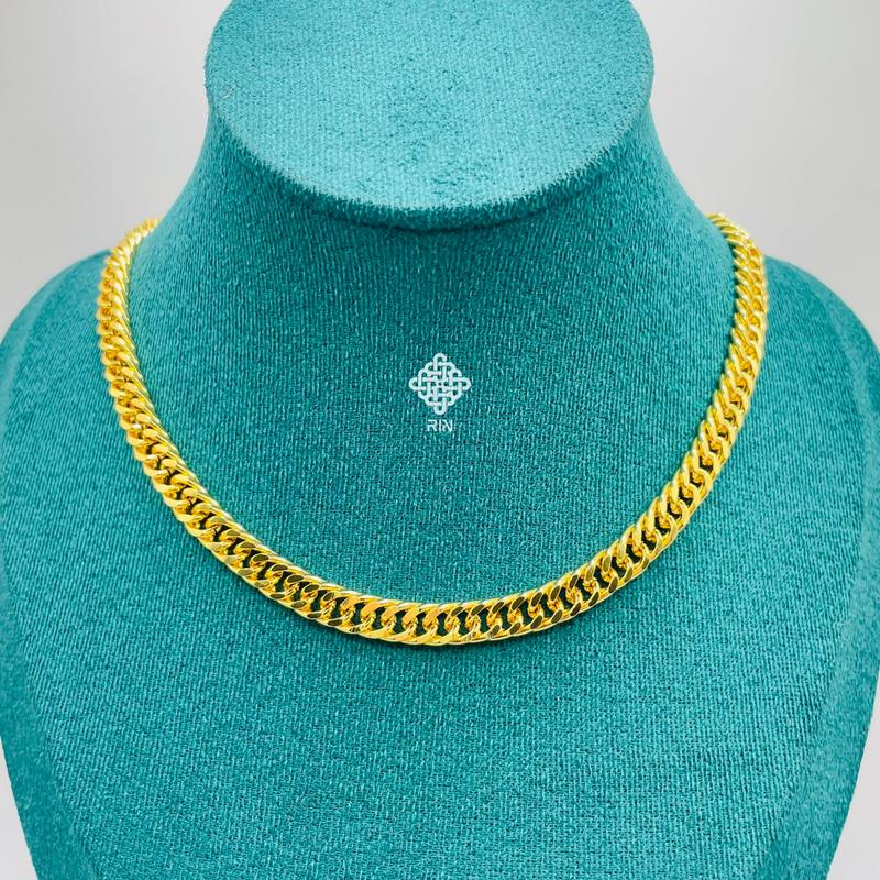 Dây chuyền titan khoen lật Vòng cổ titan 6 li màu vàng kiểu khoen lật không phai màu không rỉ sét