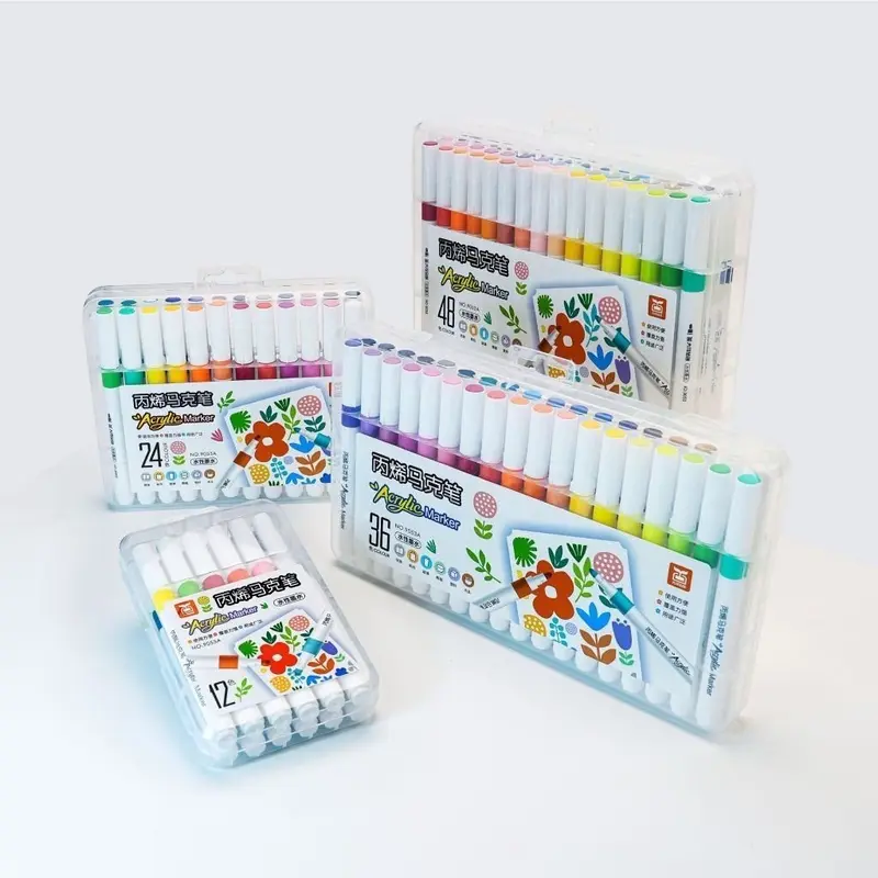 Bộ 60 Bút Màu Acrylic Marker , Mực Chống Nước , Vẽ Được Trên Nhiều Chất Liệu 2