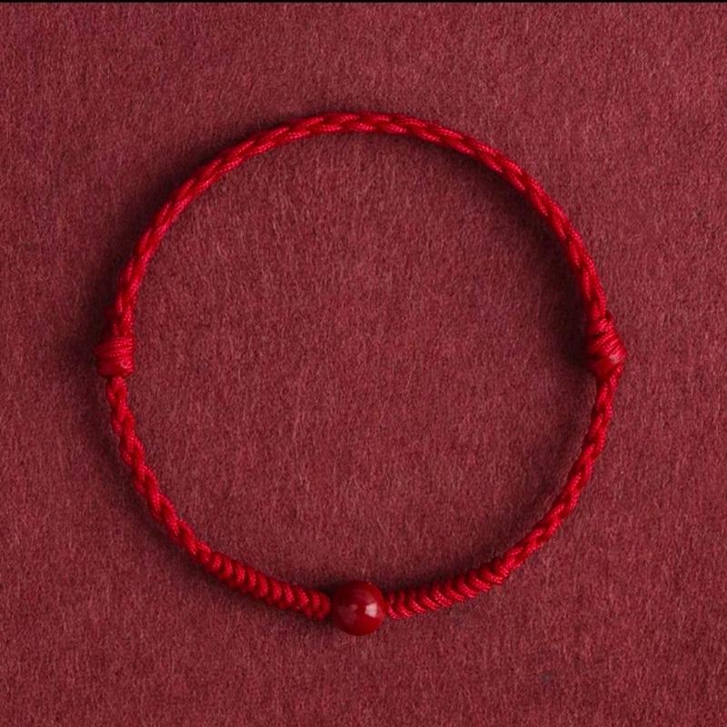 Product Introduction of 2025 Internet Celebrity New Style Vermilion Red Rope Anklet Handmade Woven Zodiac Year Men and Women Lucky Rope Bracelet Hand Rope Gift 6