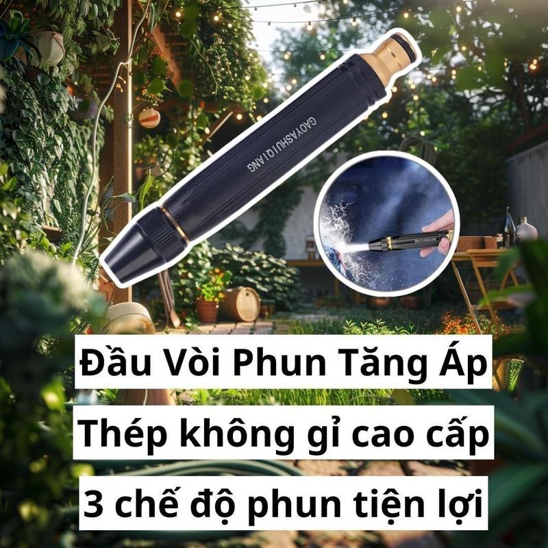 Đầu vòi xịt tăng áp, Vòi phun áp suất cao đa chức năng vòi xịt tăng áp rửa xe tưới cây ba chế độ