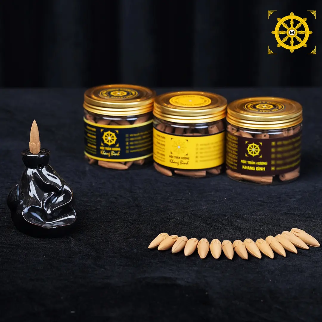 Nụ Sen Trầm Hương (70 Nụ/hộp, cháy 25 phút) - Mùi thơm dịu nhẹ, phù hợp xông nhà, cửa hàng, phòng khách, Thanh Lọc Không Khí - Mộc Trầm Hương Khang Bình