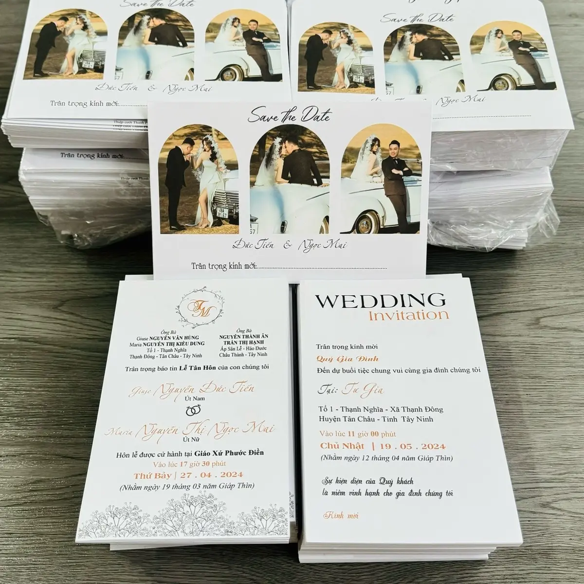 COMBO 100 THIỆP CƯỚI PHONG BÌ IN ẢNH VIP 2024 MS 04