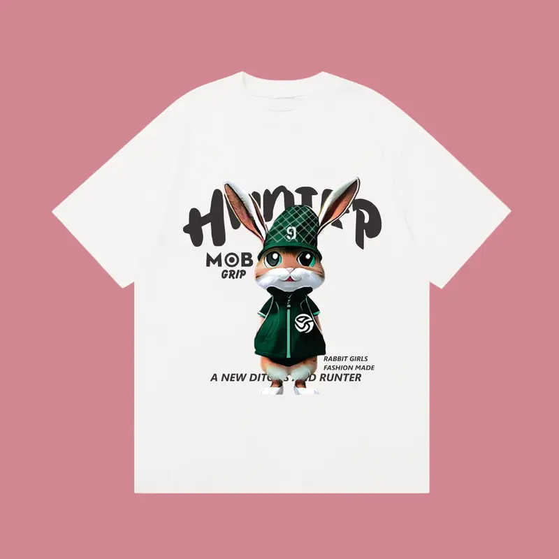 [VẢI 250 GSM] Áo Thun Thỏ Rabit&Hunter Form Rộng Unisex Unim Store Cotton 100% 2