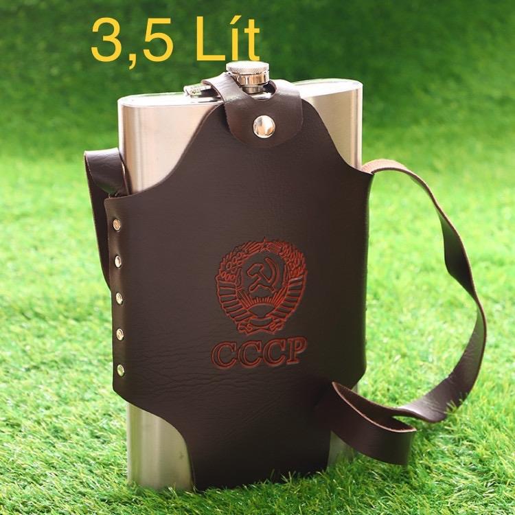 Bình tông inox 304 CCCP Dung tích3,5Lít hàng dày 0,6mm tặng bao da đi kèm