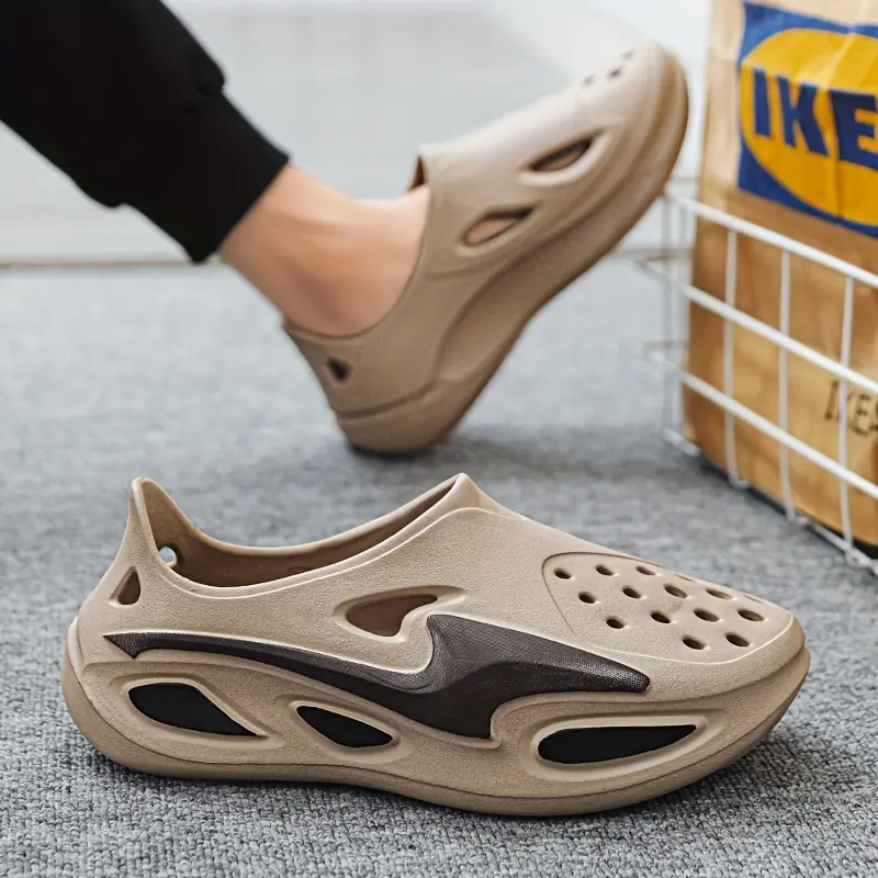 Men's Clogs, Slip-On Closed-Toe Sandals, Soft Sole Walking Shoes, Outdoor Garden Beach Slippers 0