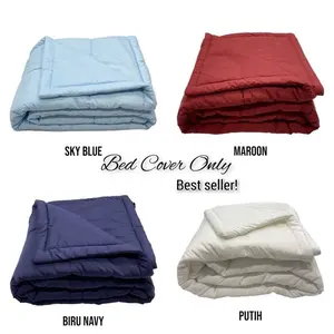 Bedcover plain polos only 200x220/180x220/150x220/double/plain/polos Dakron Katun King Size