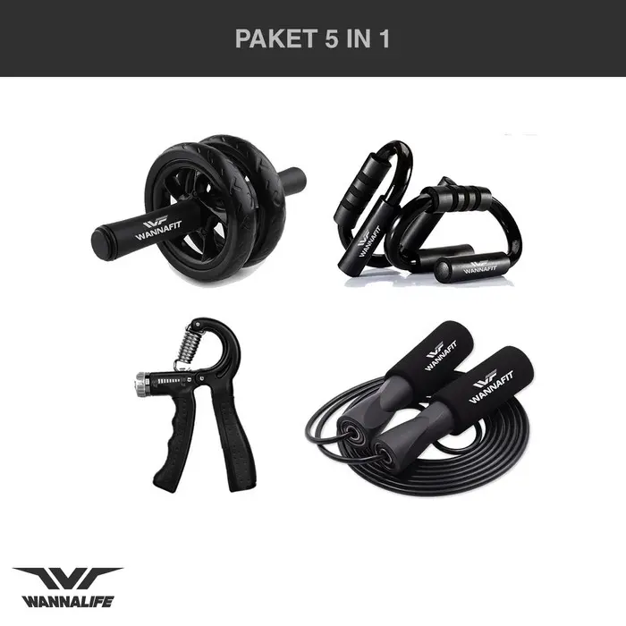 Set Ab Wheel Ab Roller Alat Push Up Alat Fitness Satu Set Free Tas 0
