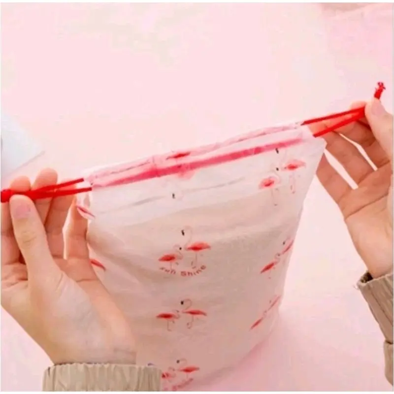 1PCS Travel Pouch Motif Flamingo Serbaguna Tas Serut Penyimpanan Organizer Bag Plastik Handuk Sepatu Kosmetik Waterproof A143 5