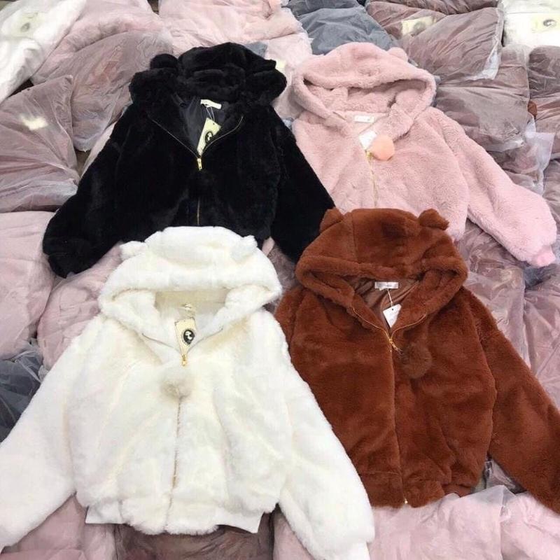 ÁO LÔNG TAI THỎ GIỮ NHIỆT DÁNG HOODIE SIÊU XINH ĐỦ MÀU