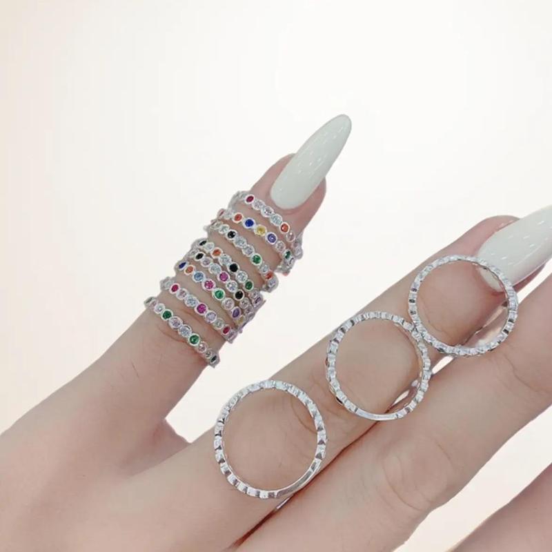 Nhẫn đá màu ngón út bạc ta ĐK nhẫn 1.4cm 1sz nha khách cá tính HHj bạc đẹp hải hạnh