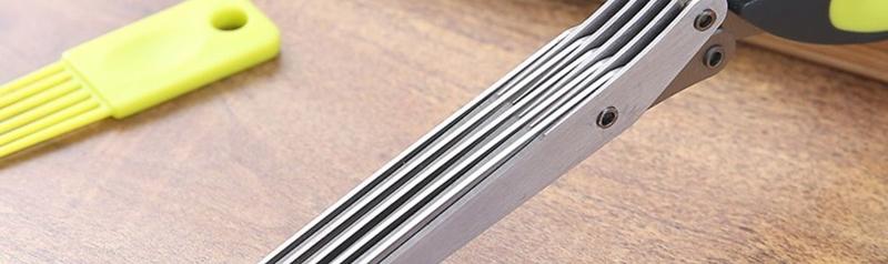 Product Introduction of Kéo Rong Biển, Nhiều Lớp, Dụng Cụ Gia Dụng, Kéo Thực Phẩm Bổ Sung Nhà Bếp, Cắt Băm Hành Lá, Dụng Cụ Hữu Ích, Làm Bằng Thép Không Gỉ, Đa Chức Năng, Kéo Năm Lớp 12