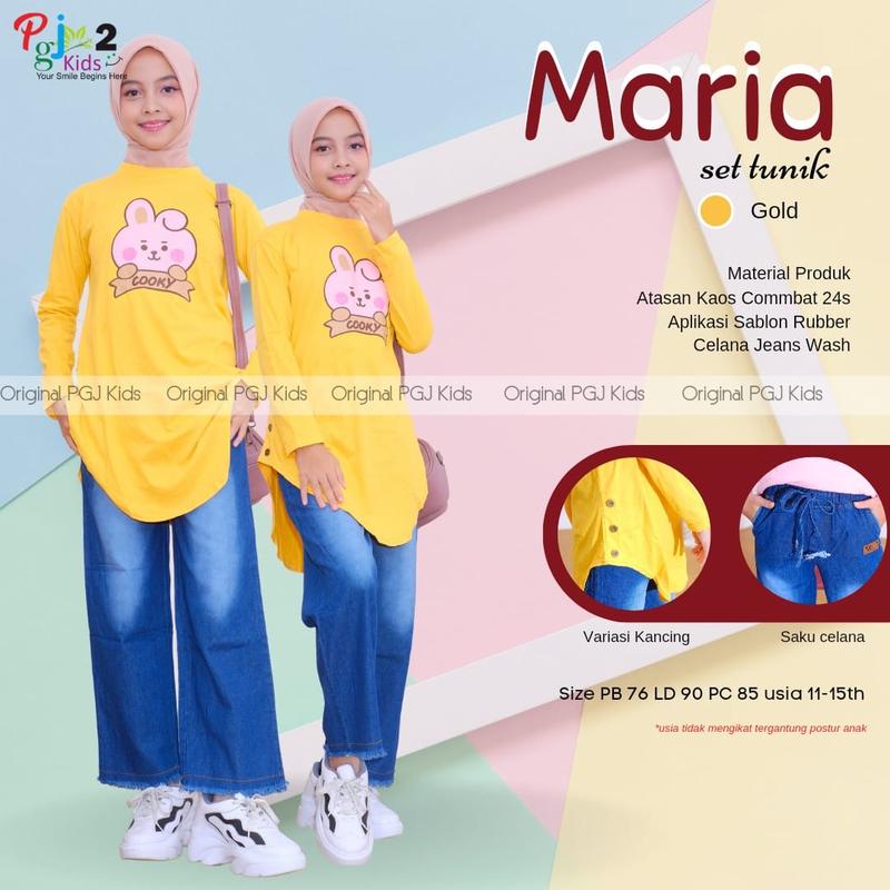Product Introduction of NEW MARIA SET TUNIK REMAJA USIA 11-15 TAHUN SETELAN TUNIK+KULOT MATT KAOS COMBAD 24s PANTS JEANS WASH PREMIUM MURAH GOOD QUALITY 3