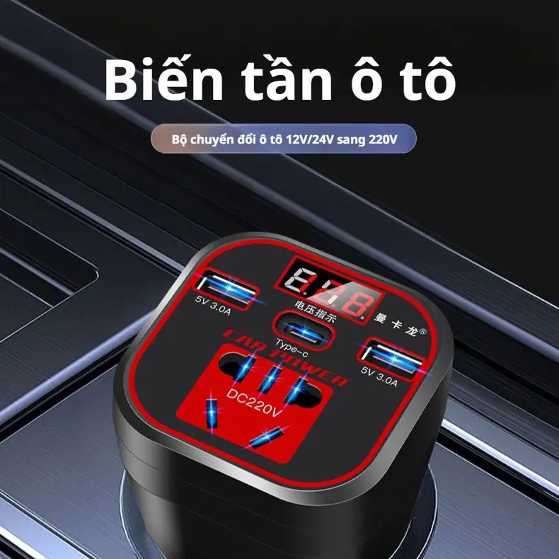 Bộ sạc ô tô công suất cao ổ cắm chuyển đổi công suất cao ô tô ô tô đầu ra xe tải sạc đặc biệt Phụ Kiện Phụ Tùng 4