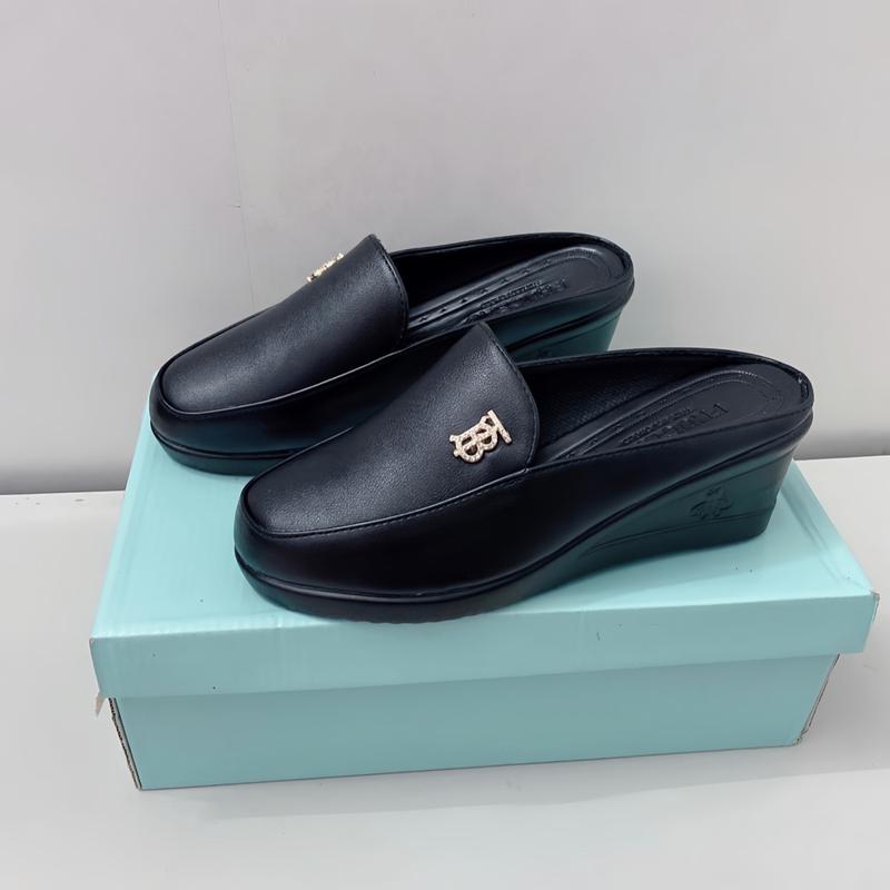 Giày sục trung niên hở gót cho bà cho mẹ - Sục đế xuồng siêu nhẹ cực êm - Cao 5p