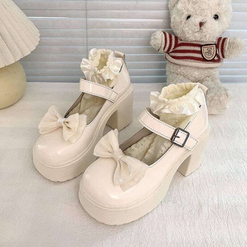 Giày Mary Jane, Phong Cách Lolita Nhật Bản Ngọt Ngào Và Ngầu, Đế Có Nơ Đế Xuồng, Giày JK, Hàng Mới Về Năm 2024, Thích Hợp Cho Mùa Hè, Phong Cách Ins 5