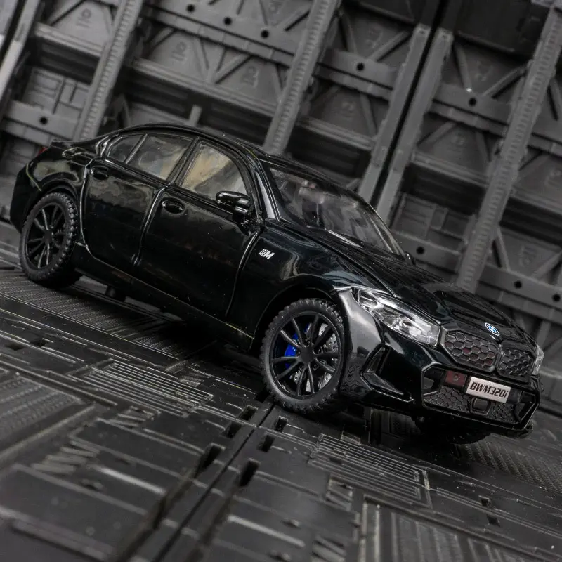 Zhongyuanxing C21014 simulation M320i alloy car model ornament children's sound and light steering toy car 3 series car advan ignition  model