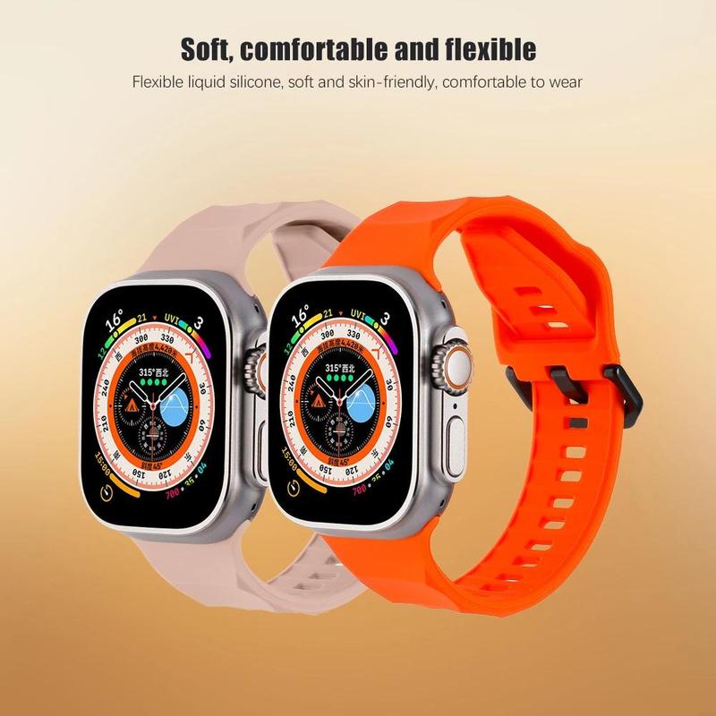 Dây đeo silicon, cho Apple Watch Ultra 2, Có sẵn trong 49mm, 45mm, 44mm, 42mm, 41mm, 38mm, 40mm, Vòng đeo tay băng, Tương thích với Dòng Iwatch 9, 8, 7, 6, 5, 4, SE, Correa Phụ Kiện Smartwatch 2