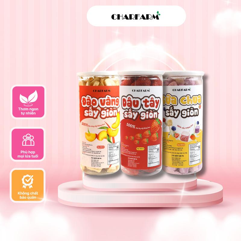  Combo Thăng cách trái cây sấy thăng hoa hộp 1000ml Ăn Vặt giòn food dâu tây sấy khô  giòn 