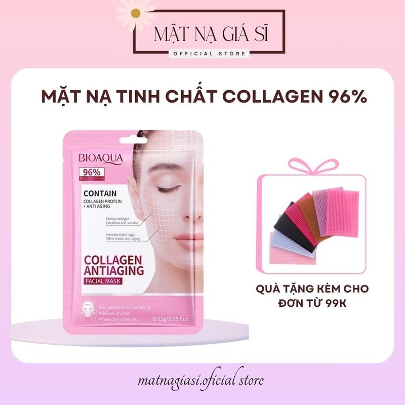 ￼[Combo 10 Miếng] Mặt Nạ BIOAQUA 96% dưỡng ẩm, tạo độ ẩm, giúp dưỡng da đủ ẩm, hạn chế tình trạng thiếu ẩm trên da. Collagen Skincare