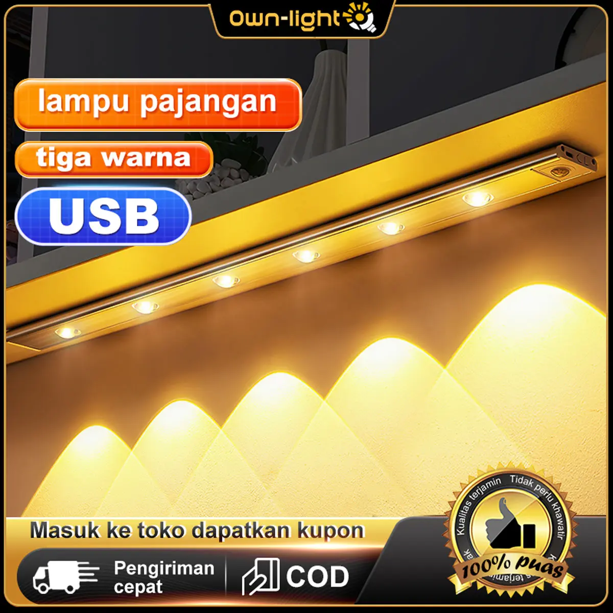 Peredupan LED dipimpin lampu kabinet lampu meja lampu sensor gerak USB pengisian dapur kamar tidur lampu lemari kabinet malam lampu