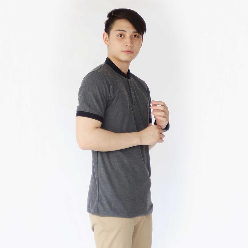 Product Introduction of Kaos kerah shanghai polo shirt pria dewasa | kaos polos kerah sanghai lengan pendek Custom Panjang Abu Muda Basic 33