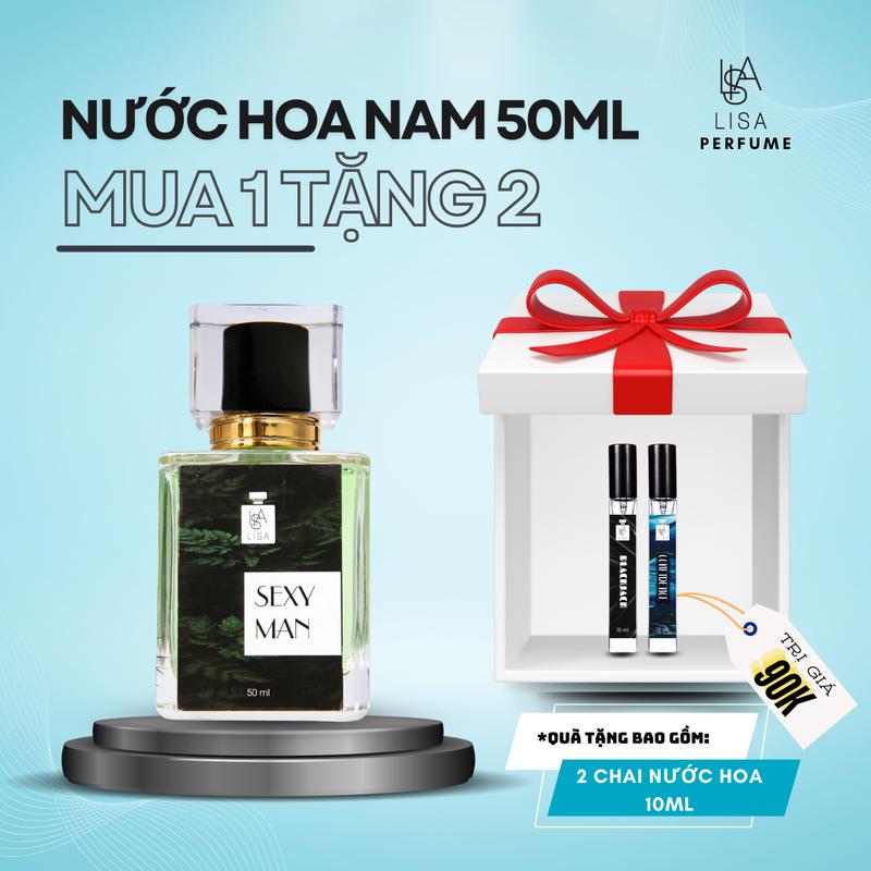 【mua 1 tặng 2 nước hoa 50ml active men - strong men - sexy men. mua 1 chai 50ml + tặng 2 chai 10ml khác mùi perfume cosmetic xịt thơm