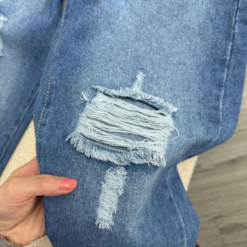 Quần baggy Bigsize Nữ cách điệu rách xanh viền đai túi hồng tôn dáng thời trang năng động cá tính size 60-95kg - Q504 5