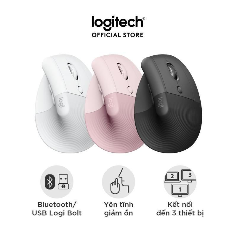 Chuột công thái học không dây Logitech Lift Vertical - Bluetooth | USB Bolt, giảm ồn, Windows/ Mac chuot  cong thai hoc
